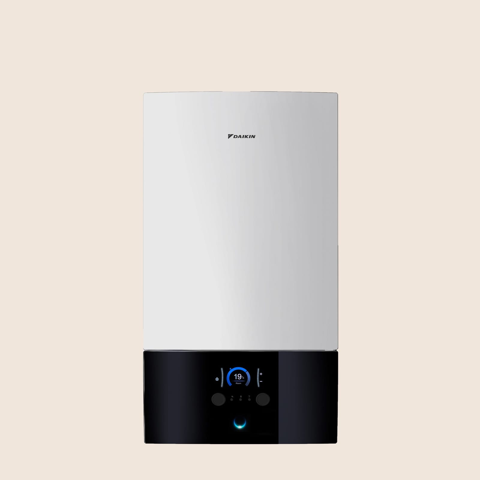 Commercial air-source heat pump plant on a UK building